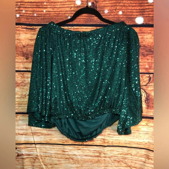 Green Sequin All over crop - Picture 8 of 14
